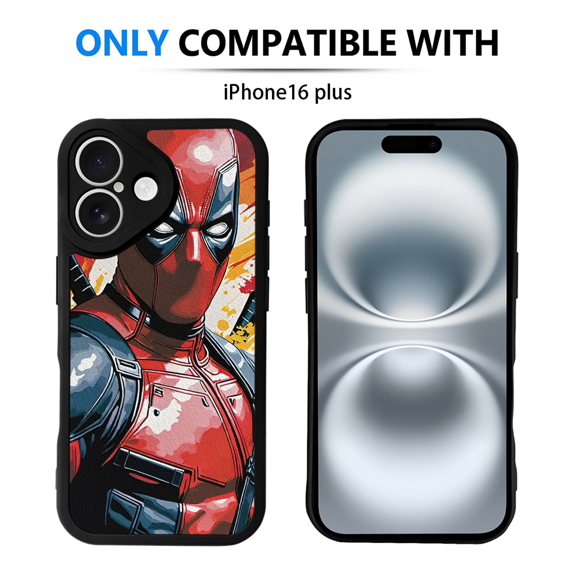 （画像用） Deadpool デッドプール 【iPhone 16シリーズ対応】シリコンスマホケース（レザー調） 材質：シリコン